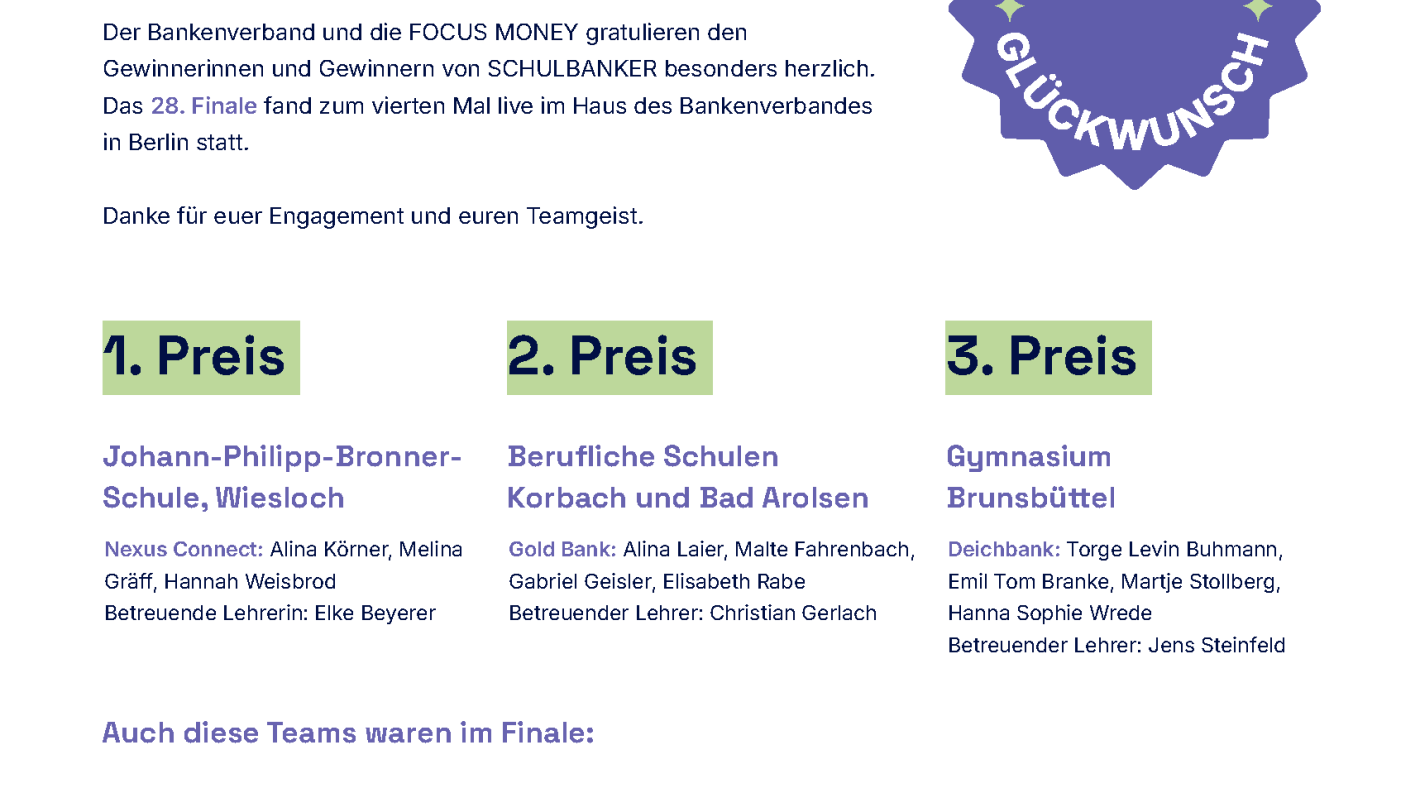 Anzeige FOCUS MONEY